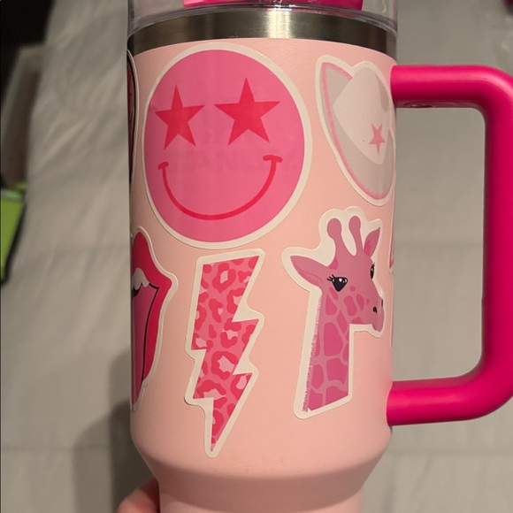 Stanley Pink Travel Mug with Handle - Picture 7 of 7